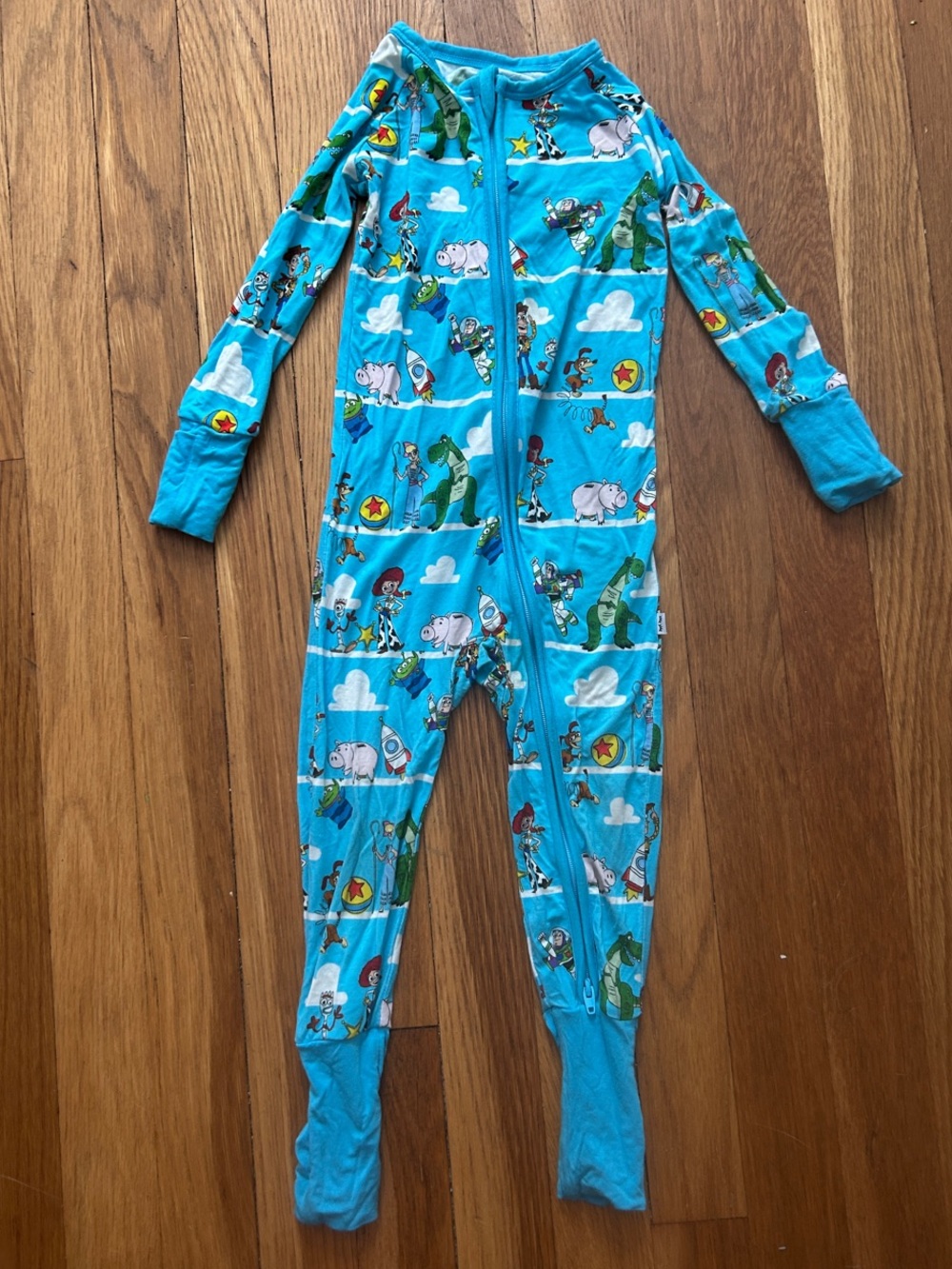 Little Sleepies Turquoise Toy Story Character Footed One-Piece